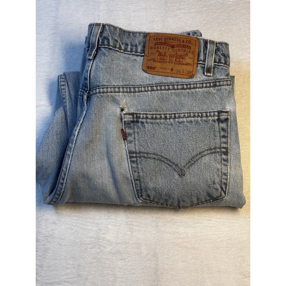 Vintage Levi's 550 Jeans Men's 36/29 - Length‎ Measures 28.5 - Blue 90s Relaxed
